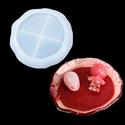 Image of iSuperb Silicone Resin Moulds Large Epoxy Casting Mould Irregular Tray for Making Coaster/Key Bowl/Entryway Tray/Jewelry Tray/Soap Holder (Round Moulds)