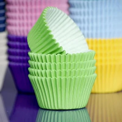 Image of Purple Cupcakes Cupcake Cases (Qty 60) Lime Green