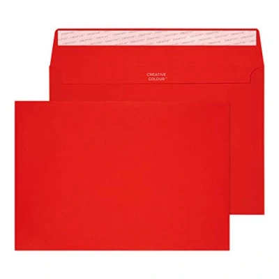Image of Blake Envelopes Creative Colour 45306 Farbige Briefumschläge Haftklebung Pillar Box Rot C5 162 x 229 mm 120g/m² 25 Stück