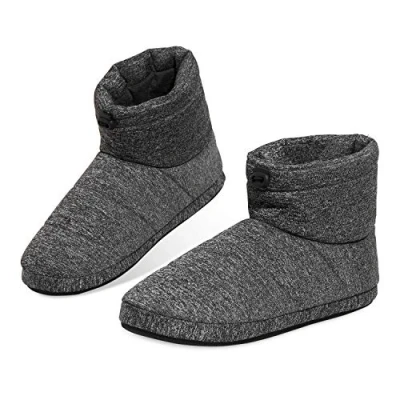 Image of DUNLOP Slippers for Men, Fluffy Mens Slipper, Size 7 12, Warm and Cosy Winter House Boots, Funny Presents Him, 4 to Choose from (Grey, Numeric_11)