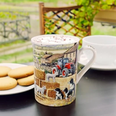 Image of Lesser &amp; Pavey Collie Sheep Mug Ceramic Coffee Mugs for Home or Work Premium Design All Occasions Lovely Tea, Hot Drinks Macneil Studios