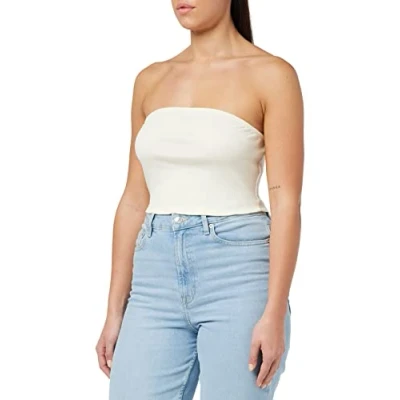 Image of ONLY Women&#039;s ONLNESSA S/L Bandeau JRS Vest, Cloud Dancer, L