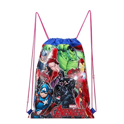 Image of Marvel Avengers Pull String Bag Childrens P.E Gym Shoe Swimming Kit Drawstring For Kids