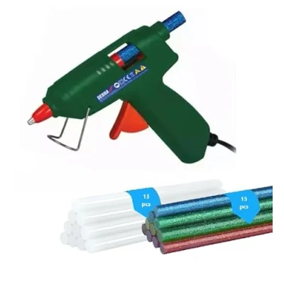 Image of Rapid Hot Glue Gun with 28 Sticks, Mini Fireproof for DIY Crafting and Repair