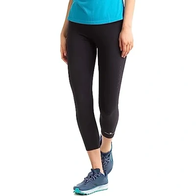 Image of Ronhill Women&#039;s Core Crop Tight, Black/Bright White, 12 UK
