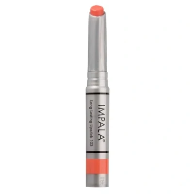 Image of IMPALA Longlasting Lipstick Coral Pink Matte Color No. 103 Permanent Lipstick, Creamy Texture Long Lasting Hydrating with Full Coverage Moisturizes and Nourishes