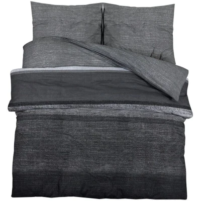Image of vidaXL Duvet Cover Set Dark Grey 220x240 cm Cotton
