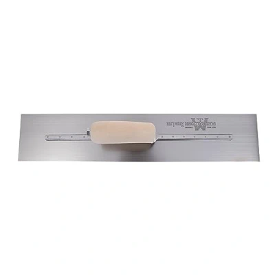 Image of Marshalltown The Premier Line MXS205 20 Inch by 5 Finishing Trowel with Curved Wood Handle