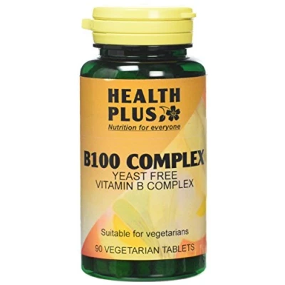 Image of Health Plus B100 Complex Vitamin B Supplement 90 Tablets