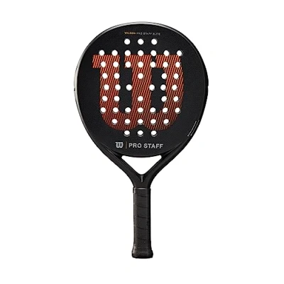 Image of Wilson Padel Racket Pro Staff Elite v2, Carbon Fibreglass Composite/EVA, 365 g, Head Size 484 cm², Black/Red/Yellow