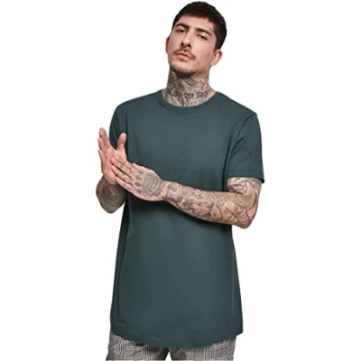 Image of Urban Classics Shaped LONG DO NOT USE Basic Tshirt, Men&#039;s, Size: Small, Bottlegreen