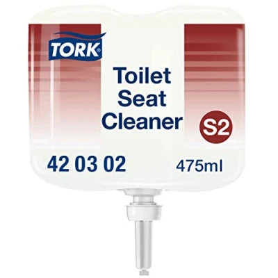 Image of Tork Toilet Seat Cleaner 420302 for Additional Hygiene S2 Dispenser Systems Premium Quality, 8 x 475 ml
