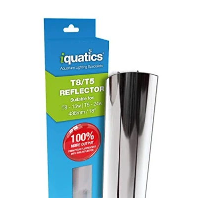 Image of iQuatics T5/T8 Aluminium Reflector Increased output by up to 100%, 24W T5 / 15W T8, Twin Pack