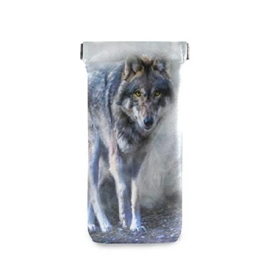 Image of linomo Galaxy Wolf Sunglasses Bag Microfiber Leather Pouch, Storage for Glasses and Cell Phones