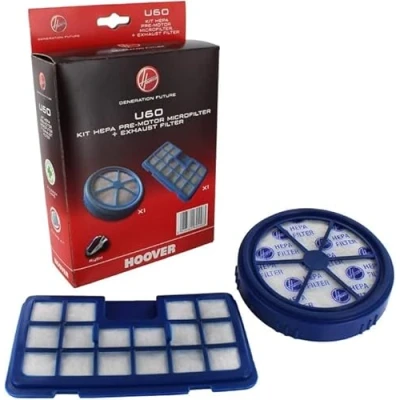 Image of Masterpart Vacuum Cleaner U60 Filter Kit HEPA &amp; Exhaust Filters To Fit Hoover Rush, TCR Cleaners 35600936