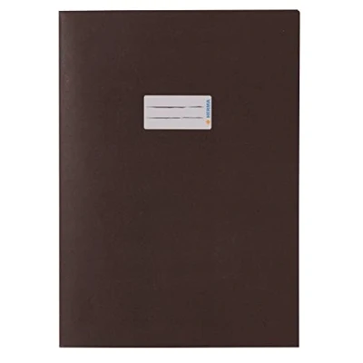 Image of HERMA 7097 Notebook Covers A4 Paper Brown, Pack of 10, with Labelling Field Made from Strong Recycled and Rich Colours, Exercise Book Cover Set for School Notebooks, Coloured