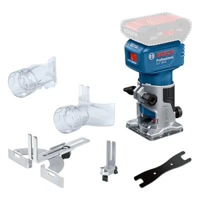 Image of Bosch Professional 18V System Router GLF 8 (incl. Parallel Guide, Surface Routing vac Adaptor, Edge Wrench, Without Battery/Charger)