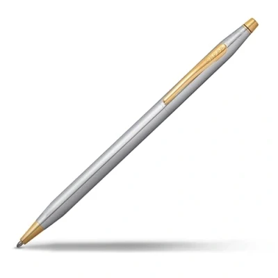 Image of Cross Classic Century Refillable Twist Action Metal Ballpoint Pen with 23 Carat Gold Plated Appointments, Medium Ballpoint, includes Premium Gift Box and Black Cartridge, 1 Pack, Medalist