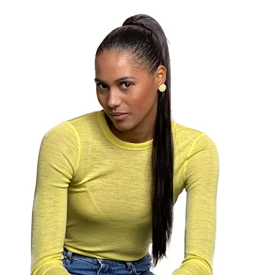 Image of CAISHA 26&quot; Hairpiece Ponytail Long Hair Extension Drawstring Straight Black Brown PH603