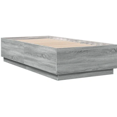 Image of vidaXL Bed Frame without Mattress Grey Sonoma 90x190 cm Single