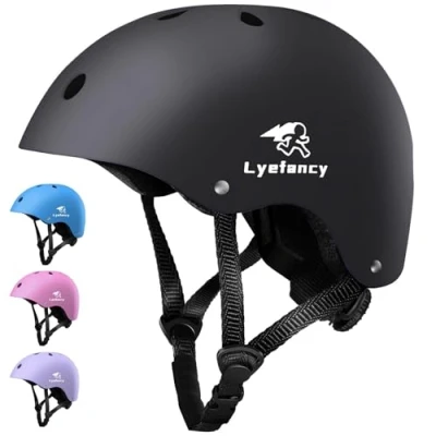 Image of Lyefancy Kids Bike Helmet, Toddler Helmet for 2 13 Years Old Boys Girls, Children Adjustable Cycling, Biking, Scooter, Skating(Black, S)