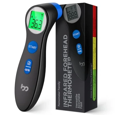 Image of Forehead Thermometer for Adults, Kids, and Babies, Digital Infrared, Touchless with 3 Color Fever Alarm, 1s Fast Reading, High Accuracy