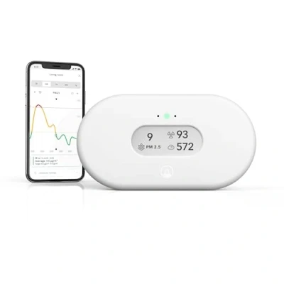 Image of Airthings 2960 View Plus Radon and Air Quality Monitor with PM 2.5, CO2, VOC, Humidity Temperature Detector, Mobile APP, Wi Fi , Notifications