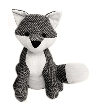Image of Carousel Home and Gifts Textured Fabric Fox Doorstop Grey British Wildlife Door Stop