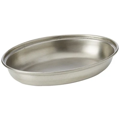 Image of Genware NEV 1061 Oval Dish, 11061, Stainless Steel, Veg 7&quot;