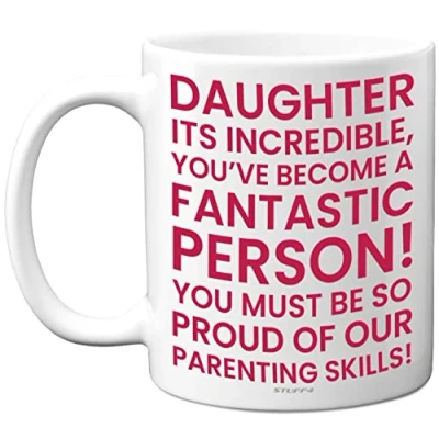 Image of Stuff4 Funny Daughter Gifts Amazing Inspirational Mug from Mum Dad, Birthday Gifts, Gift for Daughters Christmas, 11oz Ceramic Premium Dishwasher Safe Mugs