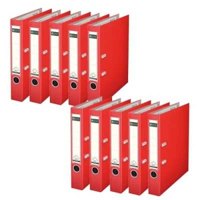 Image of Leitz 180 Degree Plastic A4 Lever Arch File with 50 mm Spine Red, Pack of 10