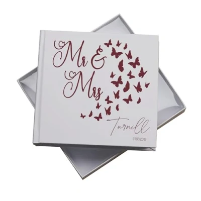 Image of ukgiftstoreonline Personalised Wedding Gift Photo Album Keepsake Memories Butterfly Design