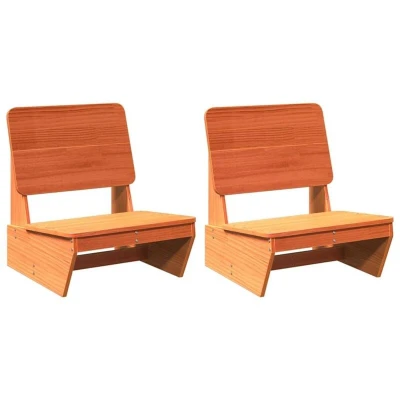 Image of vidaXL Garden Chairs 2 pcs Wax Brown 60x64x70.5 cm Solid Wood Pine