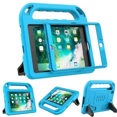Image of Surom Kids Case for iPad Mini 1 2 3 Light Weight Shock Proof Handle Stand Cover with Built in Screen Protector / Blue