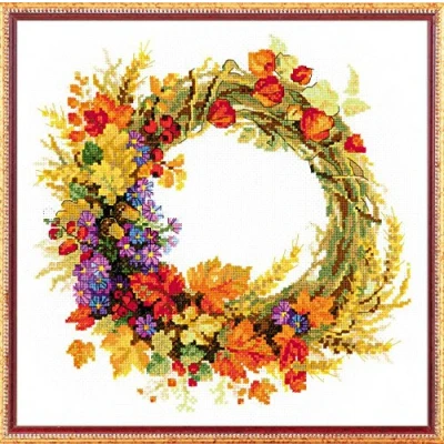 Image of RIOLIS Cross Stitch Kit 1537 Wreath with Wheat