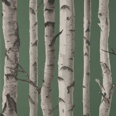 Image of Fine Decor UK Birch Trees SW Hunter Green