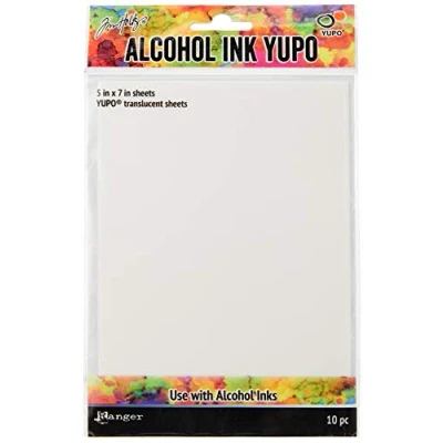 Image of Ranger Tim Holtz Alcohol Ink Transulcent Yupo Paper 10 Sheets 5 inch x 7 inch,