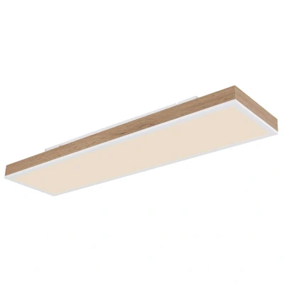 Image of Globo LED ceiling lamp Doro, length 80 cm, dark wood, CCT