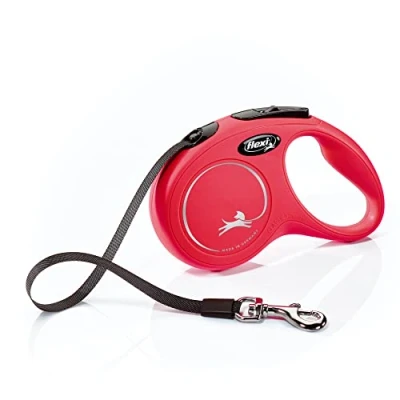 Image of Flexi New Classic Retractable Dog Leash (Tape), 16 ft, Small, Red (CL10T5.250.R)
