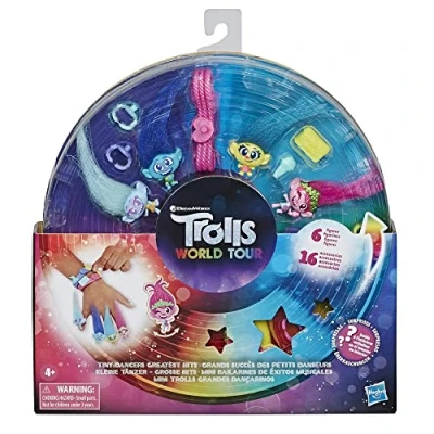 Image of DREAMWORKS Trolls Tiny Dancers Greatest Hits, 6 Collector Figures, Necklace, 2 Bracelets and More Toy Inspired by World Tour