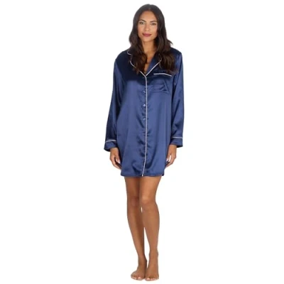 Image of Undercover Ladies Satin Nightshirt 34B2109 Navy 10 12
