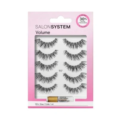 Image of Salon System Naturalash 117 Black (Texture) Multipack (X5)