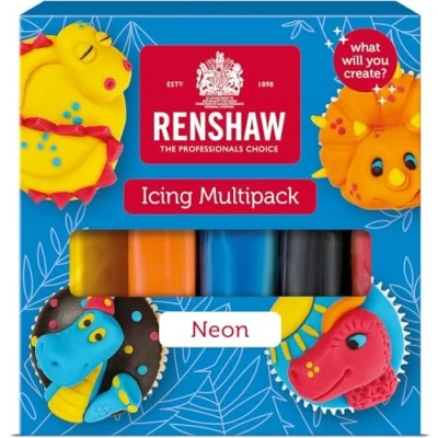 Image of Renshaw Just Roll With It Fondant Icing Multipack Neon Colours, 500 g (Pack of 1)