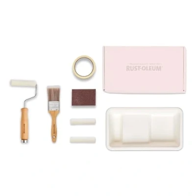 Image of Rust Oleum Ready to Roll Eco Paint Kit (Small) Bathroom Wood &amp; Cabinet Gloss Sweet Pinks