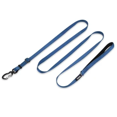 Image of Hyhug Pets Upgraded Adjustable Between 4 Feet and 6 Lead with Sturdy Nylon Super Soft Neoprene lined Handle for Small Medium Large Giant Dogs. (Small, Classic Blue)