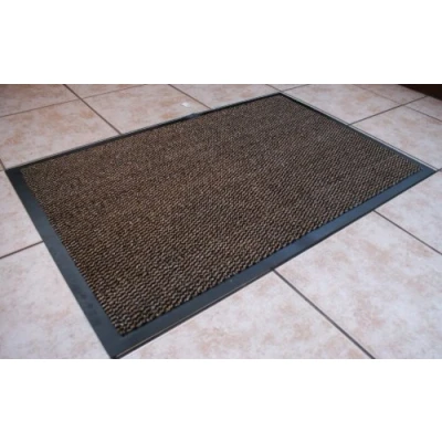 Image of EHC Small Brown/Black Door Rubber Backed Barrier Mat 40cm x 60cm, 40_x_60_cm
