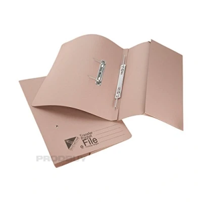 Image of [10 Pack] Buff Foolscap Pocket Transfer Spring Files 285gsm 32mm Capacity