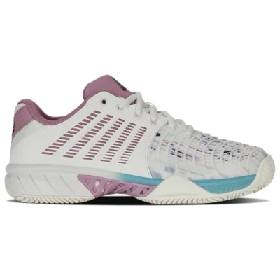 Image of K Swiss Women&#039;s Express Light 3 Tennis Shoe, Wht Lilas Pastelturq, 5 UK