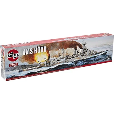 Image of Airfix Vintage Classics Set A04202V HMS Hood Plastic Model Ship Kits for Adults &amp; Children 8+, Includes 131 Pieces 1:600 Scale