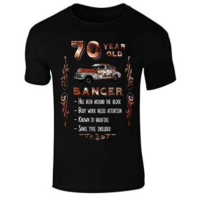 Image of Mens 70 Year Old Banger T Shirt Black (M)